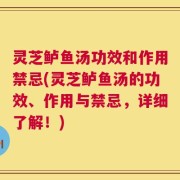 灵芝鲈鱼汤功效和作用禁忌(灵芝鲈鱼汤的功效、作用与禁忌，详细了解！)