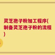 灵芝孢子粉加工程序(制备灵芝孢子粉的流程)