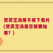 煲灵芝汤用不用下姜片(煲灵芝汤是否需要加姜？)