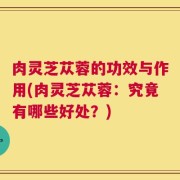 肉灵芝苁蓉的功效与作用(肉灵芝苁蓉：究竟有哪些好处？)