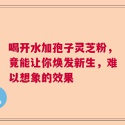喝开水加孢子灵芝粉，竟能让你焕发新生，难以想象的效果