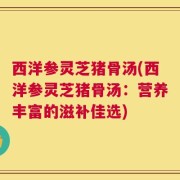 西洋参灵芝猪骨汤(西洋参灵芝猪骨汤：营养丰富的滋补佳选)