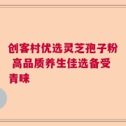 创客村优选灵芝孢子粉 高品质养生佳选备受青睐
