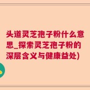 头道灵芝孢子粉什么意思_探索灵芝孢子粉的深层含义与健康益处)