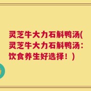 灵芝牛大力石斛鸭汤(灵芝牛大力石斛鸭汤：饮食养生好选择！)