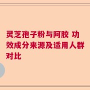 灵芝孢子粉与阿胶 功效成分来源及适用人群对比