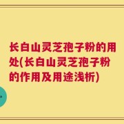 长白山灵芝孢子粉的用处(长白山灵芝孢子粉的作用及用途浅析)