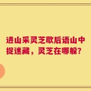 进山采灵芝歇后语山中捉迷藏，灵芝在哪躲？