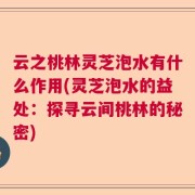 云之桃林灵芝泡水有什么作用(灵芝泡水的益处：探寻云间桃林的秘密)