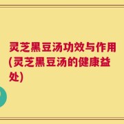 灵芝黑豆汤功效与作用(灵芝黑豆汤的健康益处)