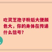 吃灵芝孢子粉后大便颜色大，你的身体在传递什么信号？