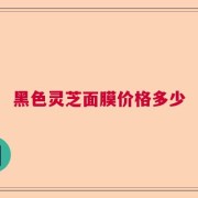 黑色灵芝面膜价格多少