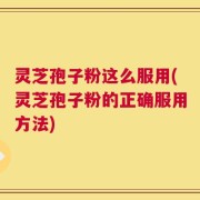 灵芝孢子粉这么服用(灵芝孢子粉的正确服用方法)