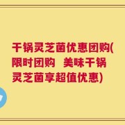 干锅灵芝菌优惠团购(限时团购  美味干锅灵芝菌享超值优惠)