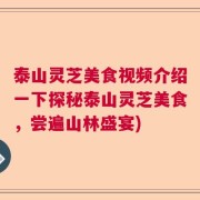 泰山灵芝美食视频介绍一下探秘泰山灵芝美食，尝遍山林盛宴)