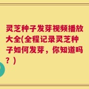 灵芝种子发芽视频播放大全(全程记录灵芝种子如何发芽，你知道吗？)