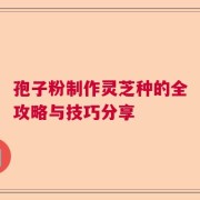 孢子粉制作灵芝种的全攻略与技巧分享