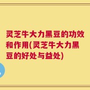 灵芝牛大力黑豆的功效和作用(灵芝牛大力黑豆的好处与益处)