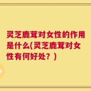 灵芝鹿茸对女性的作用是什么(灵芝鹿茸对女性有何好处？)