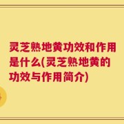灵芝熟地黄功效和作用是什么(灵芝熟地黄的功效与作用简介)