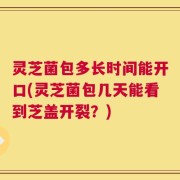 灵芝菌包多长时间能开口(灵芝菌包几天能看到芝盖开裂？)