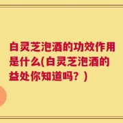 白灵芝泡酒的功效作用是什么(白灵芝泡酒的益处你知道吗？)