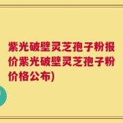 紫光破壁灵芝孢子粉报价紫光破壁灵芝孢子粉价格公布)