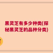 黑灵芝有多少种类(探秘黑灵芝的品种分类)