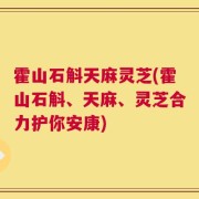 霍山石斛天麻灵芝(霍山石斛、天麻、灵芝合力护你安康)