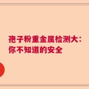 孢子粉重金属检测大：你不知道的安全