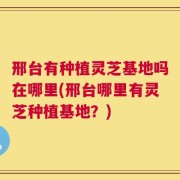 邢台有种植灵芝基地吗在哪里(邢台哪里有灵芝种植基地？)