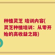 种植灵芝 培训内容(灵芝种植培训：从零开始的高收益之路)