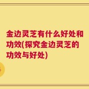 金边灵芝有什么好处和功效(探究金边灵芝的功效与好处)
