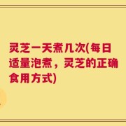 灵芝一天煮几次(每日适量泡煮，灵芝的正确食用方式)