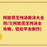 阿胶灵芝炖汤做法大全窍门(阿胶灵芝炖汤全攻略，轻松学会制作)