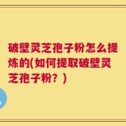 破壁灵芝孢子粉怎么提炼的(如何提取破壁灵芝孢子粉？)
