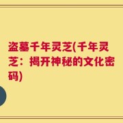 盗墓千年灵芝(千年灵芝：揭开神秘的文化密码)