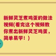 新鲜灵芝煮鸡蛋的做法视频(看完这个视频教你煮出新鲜灵芝鸡蛋，简单易学！)