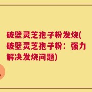 破壁灵芝孢子粉发烧(破壁灵芝孢子粉：强力解决发烧问题)