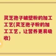 灵芝孢子破壁粉的加工工艺(灵芝孢子粉的加工工艺，让营养更易吸收)
