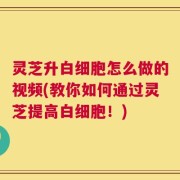 灵芝升白细胞怎么做的视频(教你如何通过灵芝提高白细胞！)