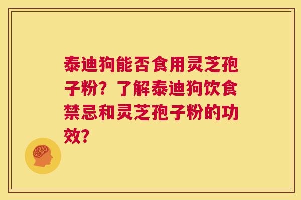 泰迪狗能否食用灵芝孢子粉？了解泰迪狗饮食禁忌和灵芝孢子粉的功效？  第1张