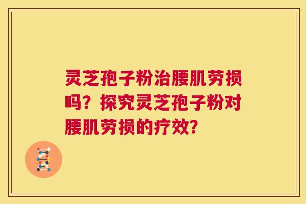 灵芝孢子粉治腰肌劳损吗？探究灵芝孢子粉对腰肌劳损的疗效？  第1张
