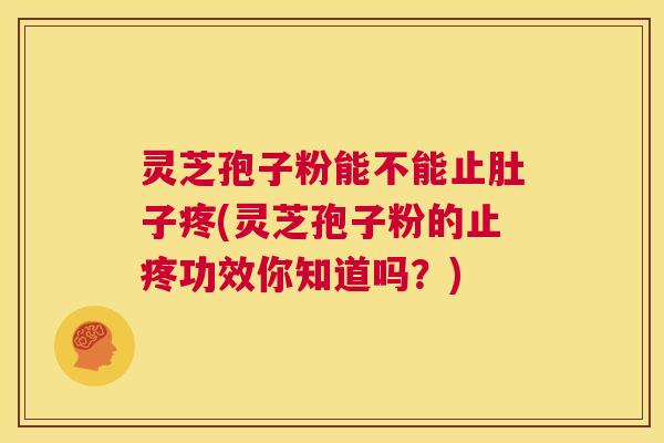 灵芝孢子粉能不能止肚子疼(灵芝孢子粉的止疼功效你知道吗？)  第1张