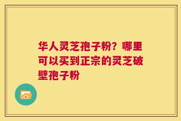 华人灵芝孢子粉？哪里可以买到正宗的灵芝破壁孢子粉  第1张