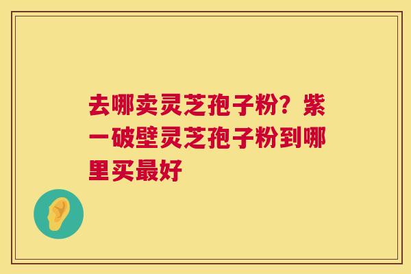 去哪卖灵芝孢子粉？紫一破壁灵芝孢子粉到哪里买最好  第1张