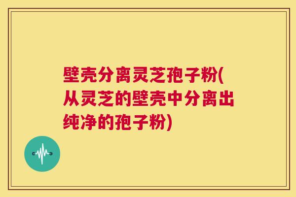 壁壳分离灵芝孢子粉(从灵芝的壁壳中分离出纯净的孢子粉)  第1张