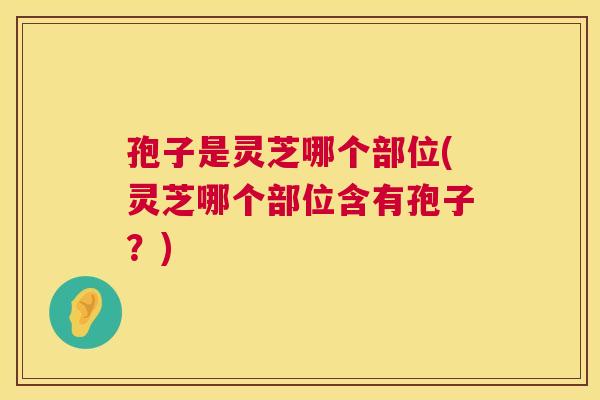 孢子是灵芝哪个部位(灵芝哪个部位含有孢子？)  第1张
