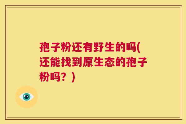 孢子粉还有野生的吗(还能找到原生态的孢子粉吗？)  第1张