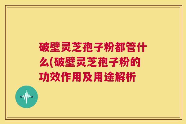 破壁灵芝孢子粉都管什么(破壁灵芝孢子粉的功效作用及用途解析  第1张